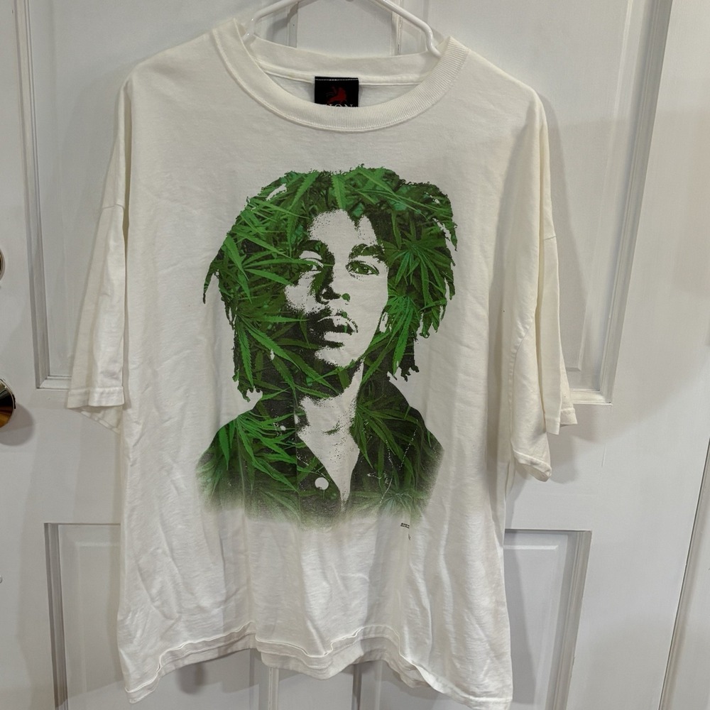 Bob Marley Shirt Mens 2XL White Crewneck 2002 Zion Rootswear Rock Reggae‎ I